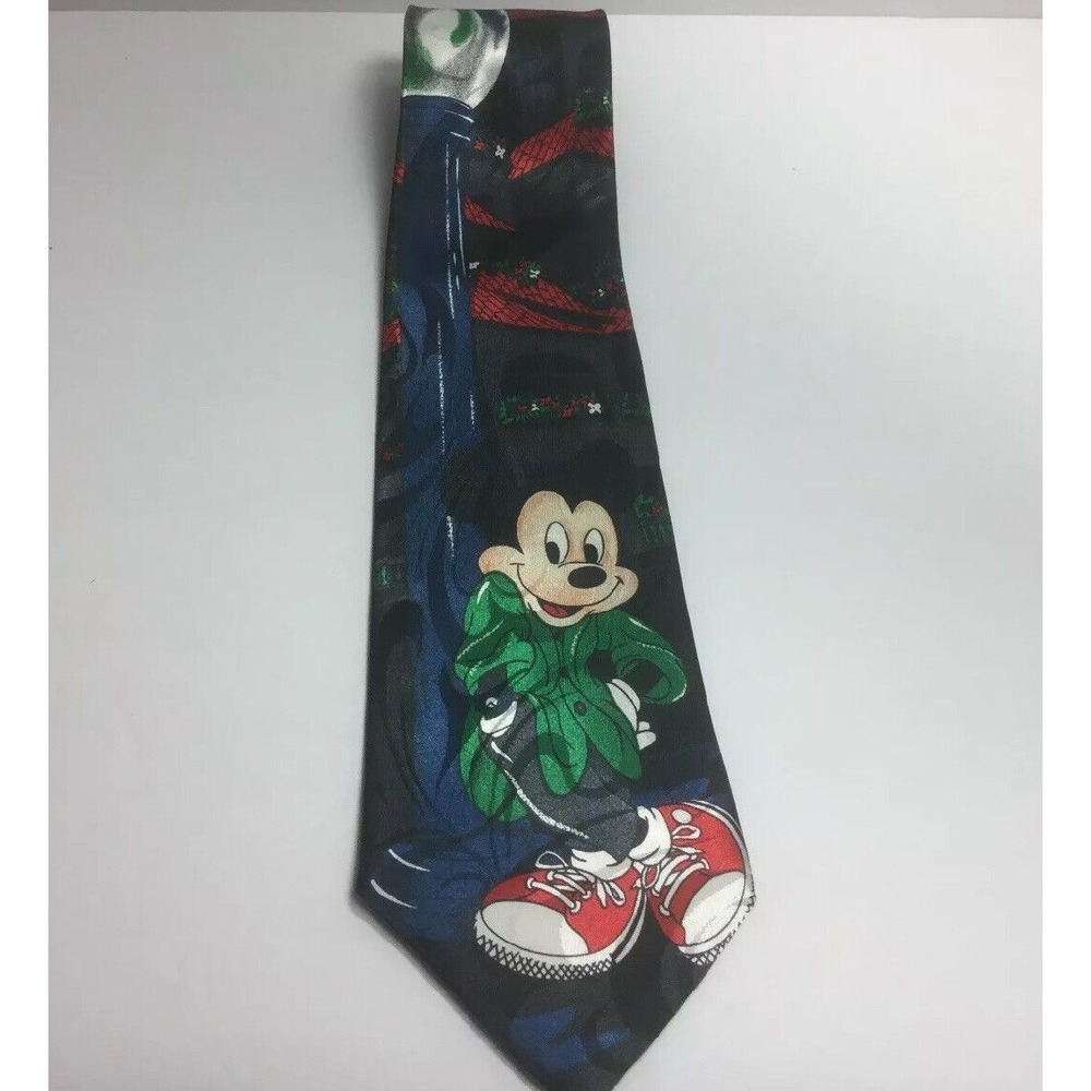 Disney's Unlimited Necktie Mickey mouse Leaning on Street Lamp Men's Novelty Tie